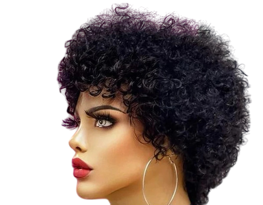 Brasilianisches reines Remy-Echthaar Kinky Curly kurz