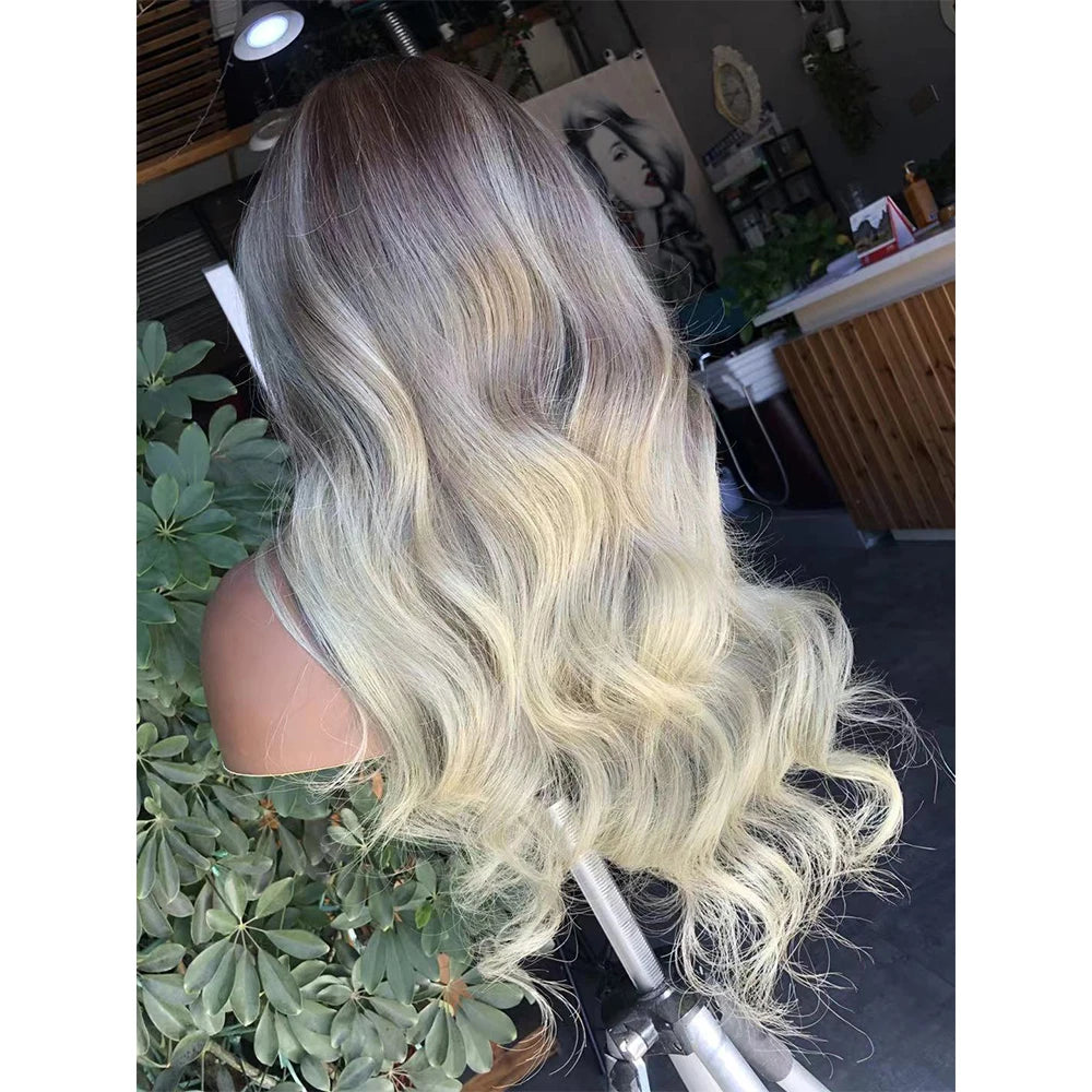 HD Luxus-Perücke.  Vanilla Blonde Highlights