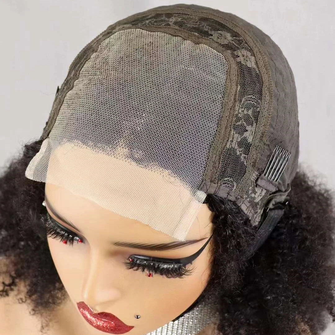 Afro Kinky Curly Lace  Perücke – Voluminöser Bob