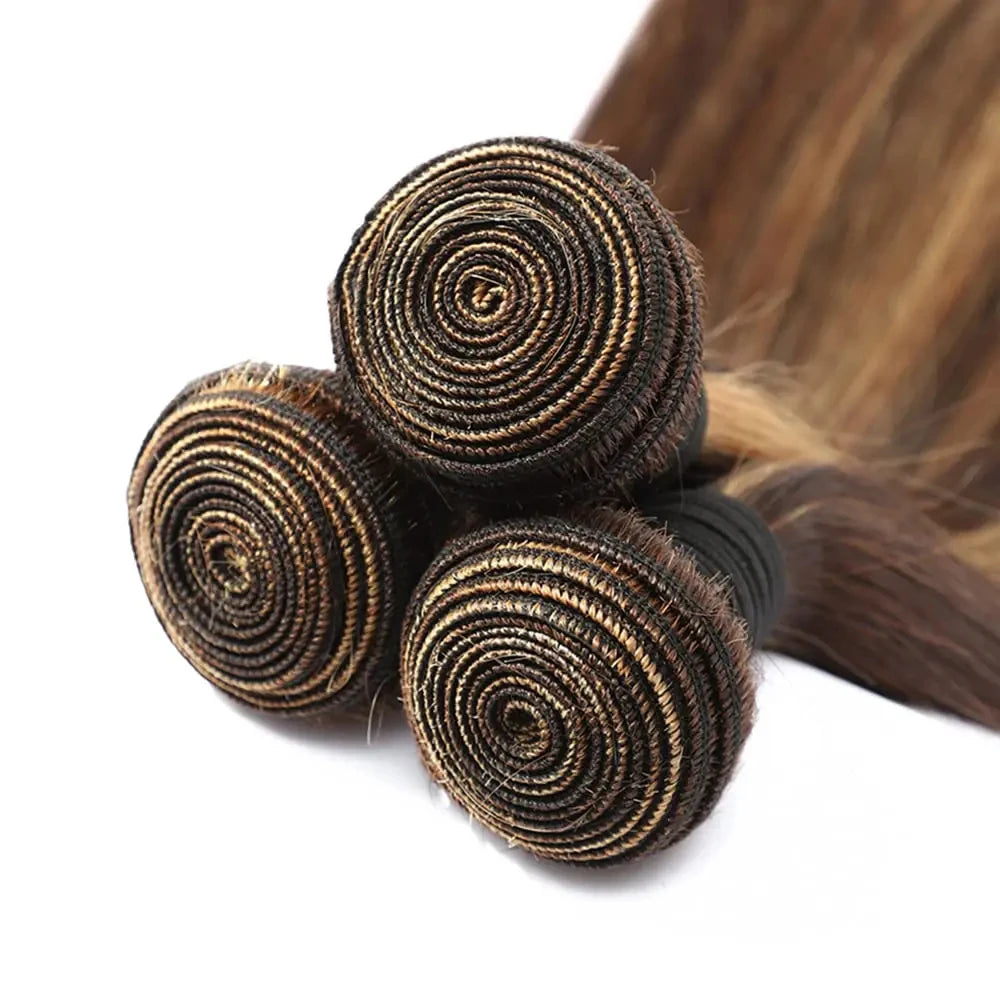 Bundles Straight Human Hair  Farbe 4/27 Honey Blonde