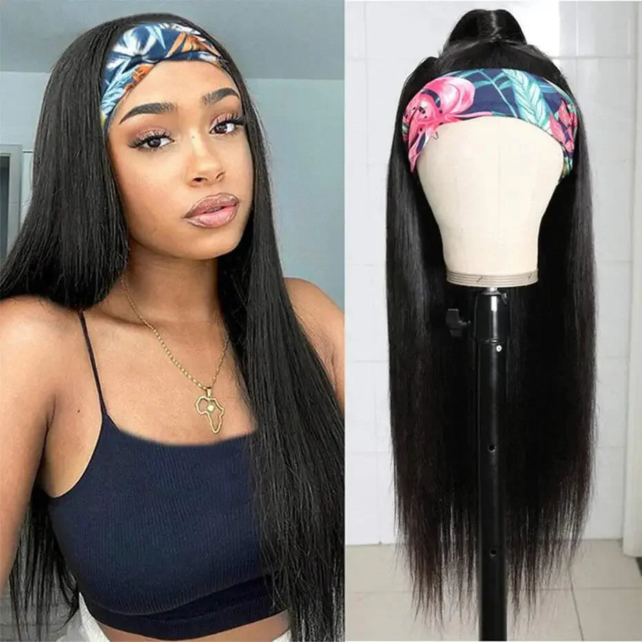 Headband Wig – Glattes Echthaar aus brasilianischem Remy-Haar