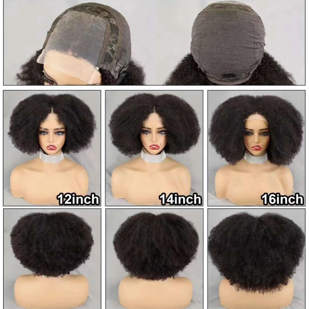 Afro Kinky Curly Lace  Perücke – Voluminöser Bob